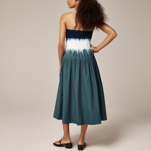 NWT J Crew Strapless Andie Drop-Waist Dress in Dip-Dye - Picture 3 of 3